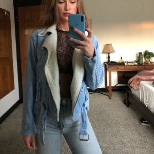 F21 blue corduroy jacket